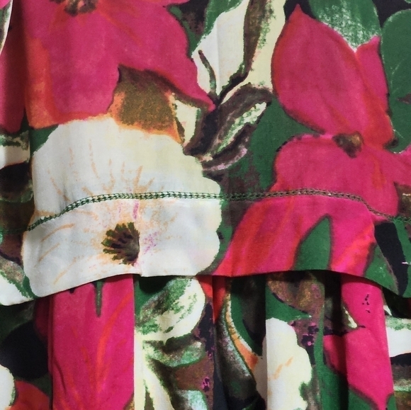 Wilfred Aritzia tropical floral maxi dress 100% silk size xxs color red … - Picture 4 of 5